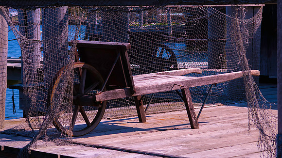 One Wooden Wheelbarrow Color