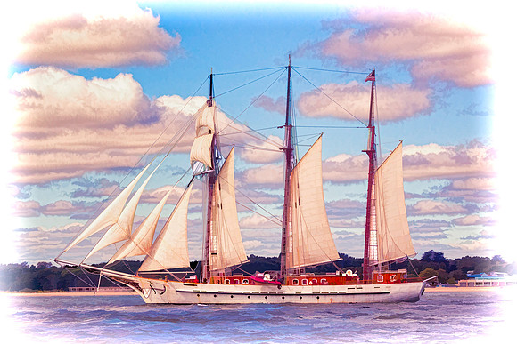 Schooner Mystic Under Sail
