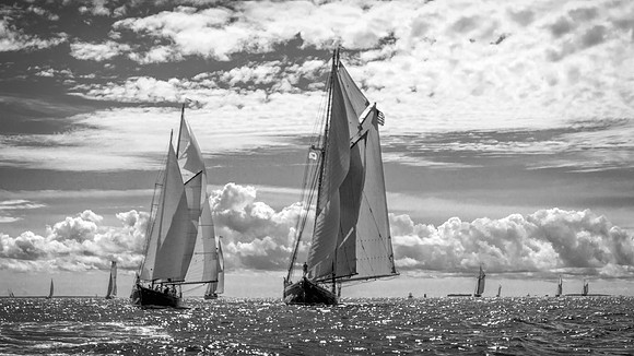 Racing On Open Waters B&W